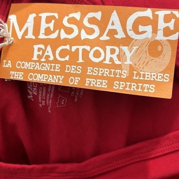 Message Factory Women’s Red & Orange Long Sleeve Organic Cotton Hoodie Sz Medium - Picture 7 of 13